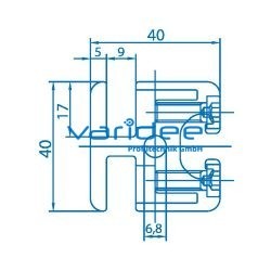 Klemmprofil 8 40x40-180° (3 Meter)