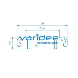 Deckelprofil D40 (3 Meter)