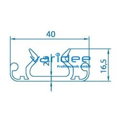 Trägerprofil 40 ohne Nut (3 Meter)