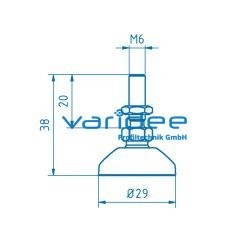 Stellfuß D30 M6x38