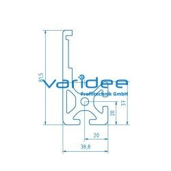 C-Schiene, Schlittenprofil 8 (3 Meter)