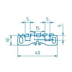 Schiebetür-Führungsprofil 8 40x10 (3 Meter)