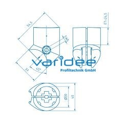 Verbinder D30-45° Al