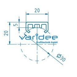 Gleitleiste D30, grau (2 Meter)