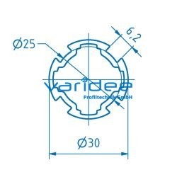 Profilrohr D30 Al (6 Meter)