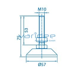 Stellfuß D60 M10x75