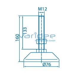 Stellfuß D80 M12x160