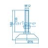 Stellfuß D80 M12x160