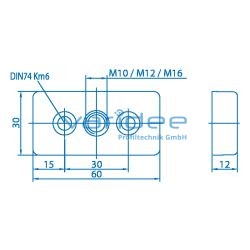 Fußplatte 6 60x30 M12