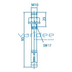 Bodenbefestigungssatz M10x95, verzinkt