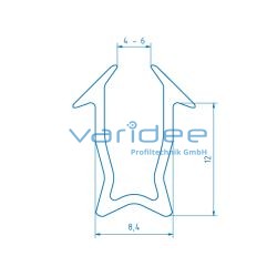 Einfassprofil 8 4-6 TPE, schwarz (Zuschnitt)