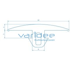 Abdeckprofil 8 40x4, schwarz (20 Meter)