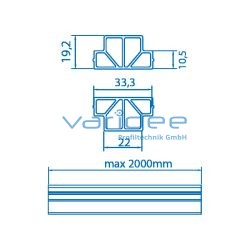 Rollenschiene 8 40x40, Gleitleiste ESD, schwarz (2 Meter)