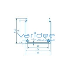 Kanalprofil U 60x60 SE (Zuschnitt)