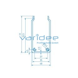 Kanalprofil U 80x40 D40 SE (Zuschnitt)