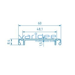 Deckelprofil D60 E (3 Meter)