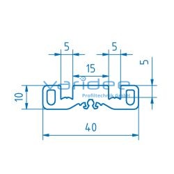 Schiebetür-Führungsprofil 8 40x10 (Zuschnitt)