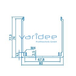 Kanalprofil U 80x80 (Zuschnitt)