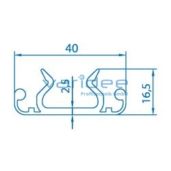 Trägerprofil 40 ohne Nut (3 Meter)