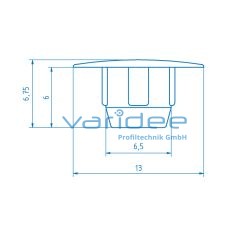 Abdeckkappe 8 D 7,0, schwarz