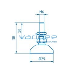 Stellfuß D30 M6x38