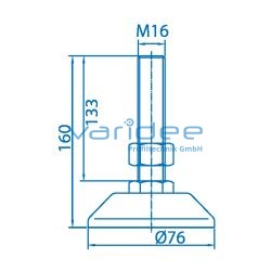 Stellfuß D80 M16x160