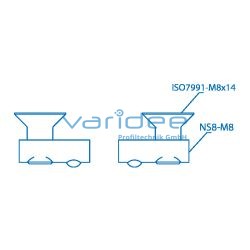 Befestigungssatz 8 für Winkel 8 40 / Lasche 8 40, verzinkt