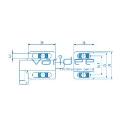 Riegel 8, GD-Zn, alufarbig lackiert