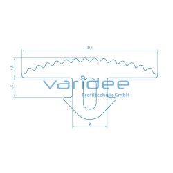 Abdeckprofil 8 32x4, schwarz (Zuschnitt)