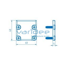 Rollenschiene 8, Abdeckplatte 40x40x5, verzinkt