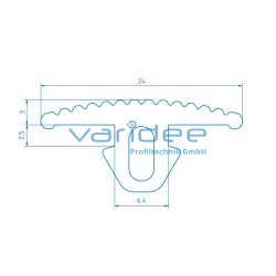 Abdeckprofil 6 24x3, schwarz (20 Meter)