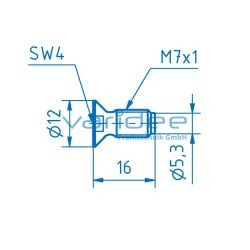 Senkschraube 8 SF M7,1, schwarz