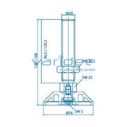 Stellfuß D80 M20x160, schwer