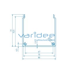 Kanalprofil U 80x80 SE (3 Meter)