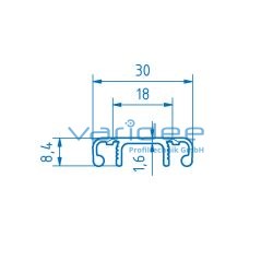 Deckelprofil D30 E (3 Meter)