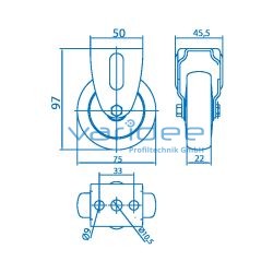 Bockrolle D75, antistatisch