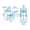 Doppel-Lenkrolle D75 Doppelfeststeller, verzinkt