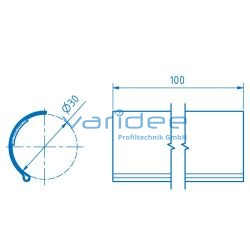 Beschriftungsprofil D30-100, transparent