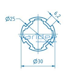 Profilrohr D30 Al (6 Meter)