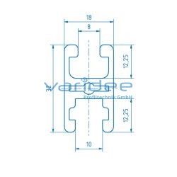 Klemmprofil 8 32x18 (3 Meter)