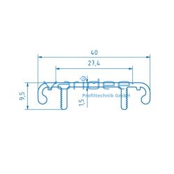 Deckelprofil D40 (3 Meter)