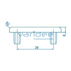 Abdeckkappe 8 40x16, schwarz