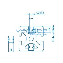 Abdeck- und Einfassprofil 8, natur (2 Meter)