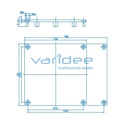 Kanalabdeckkappe 160x120, schwarz