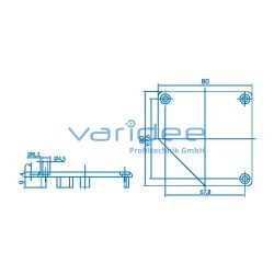 Kanalabdeckkappensatz 80x80-45°, schwarz