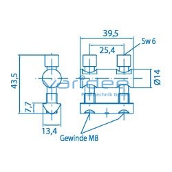 Bolzenverbinder 8 40 Satz, verzinkt