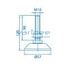 Stellfuß D60 M10x120