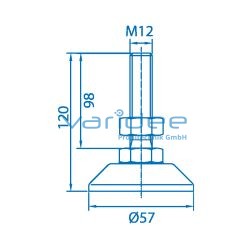 Stellfuß D60 M12x120