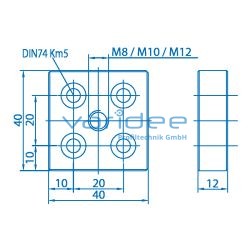 Fußplatte 5 40x40 M12