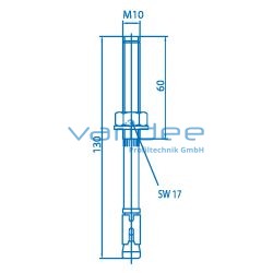 Bodenbefestigungssatz M10x130, verzinkt